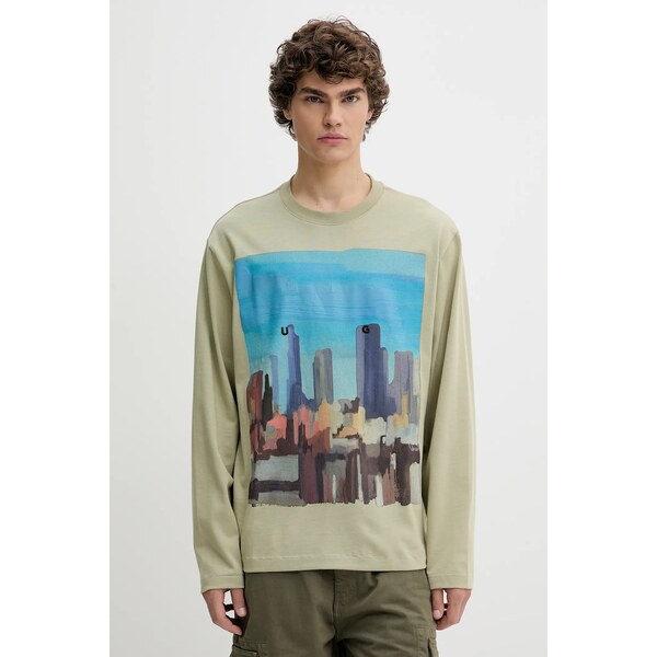 Bavlnené tričko s dlhým rukávom HUGO 63455968