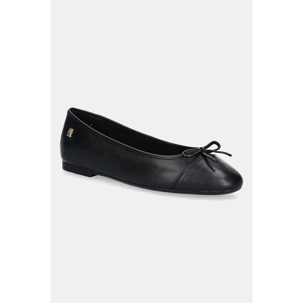 Kožené balerínky Tommy Hilfiger TOE CAP LEATHER BALLERINA 63837269