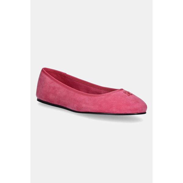 Semišové baleríny Tommy Hilfiger TH HARDWARE SUEDE BALLERINA 62861442