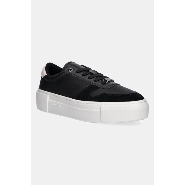 Kožené tenisky Calvin Klein FF CUPSOLE LACE UP - LTH MIX 62031283