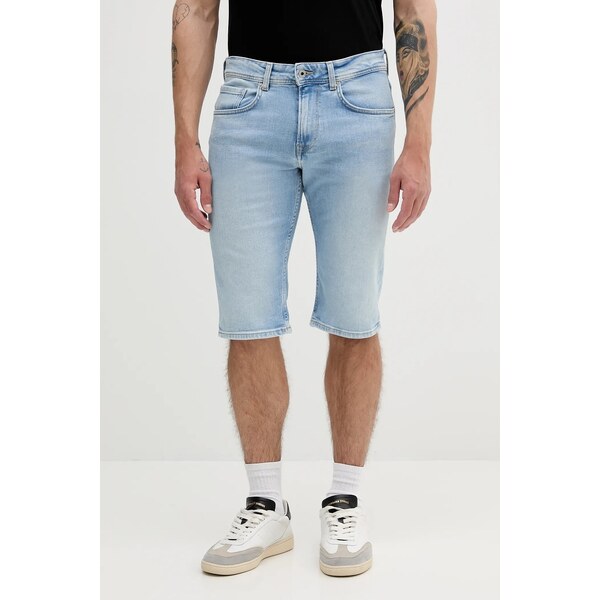 Rifľové krátke nohavice Pepe Jeans STRAIGHT SHORT CASH 63746320