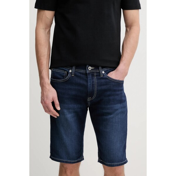 Rifľové krátke nohavice Pepe Jeans SLIM GYMDIGO SHORT TRACK 62737932
