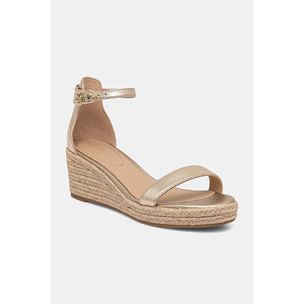 Kožené sandále Tommy Hilfiger TH METALLIC MID WEDGE ESPADRILLE 62870896