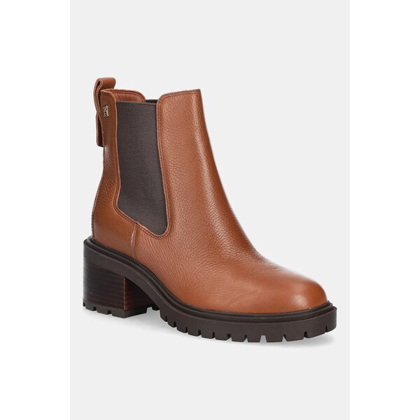 Kožené topánky chelsea Tommy Hilfiger TH LEATHER CHELSEA CLEATED HEEL 65472148