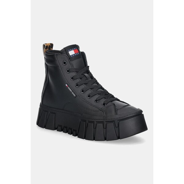 Kožené tenisky Tommy Jeans TJW VULC FLATFORM LEOPARD 65468080