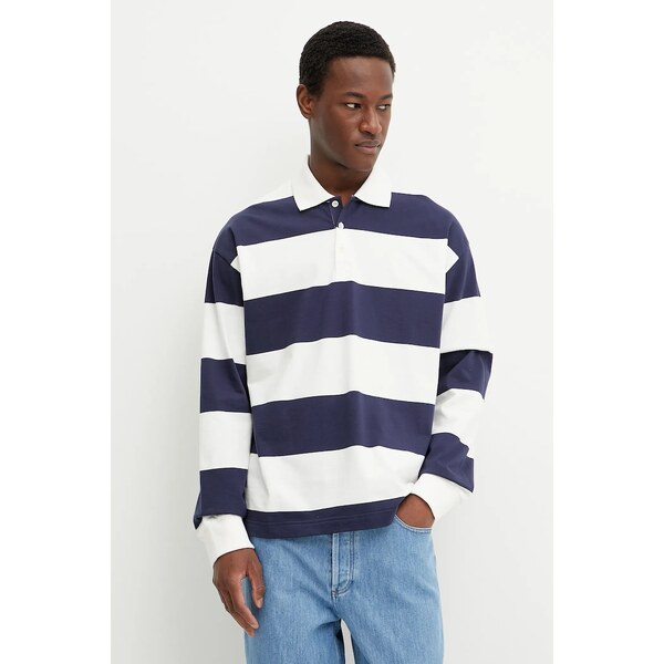Bavlnené tričko s dlhým rukávom A.P.C. polo riley 62791459