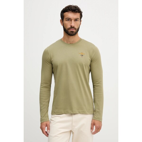 Bavlnené tričko s dlhým rukávom Aeronautica Militare 64941451