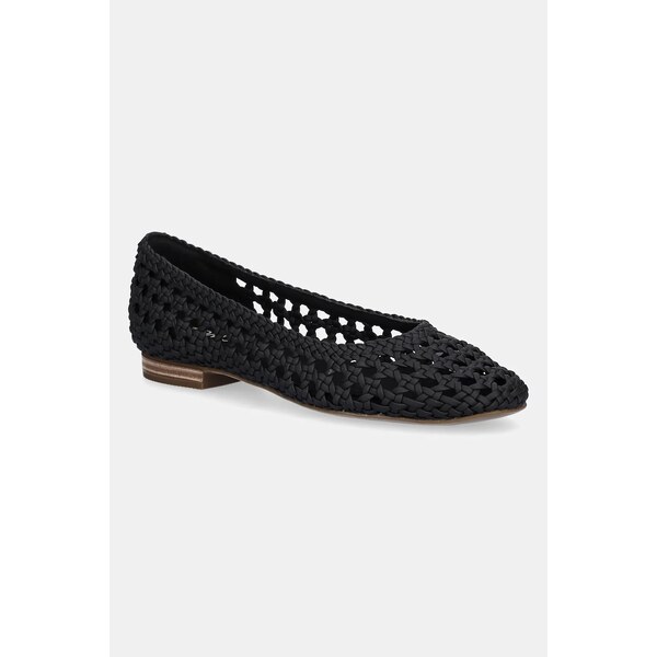 Baleríny Toms BLACK WOVEN BASKET 64183403