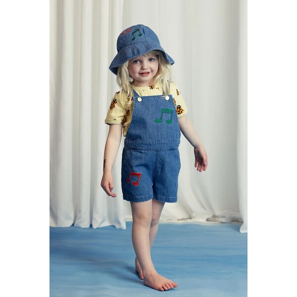 Detské rifľové nohavice na traky Mini Rodini Note 64326236