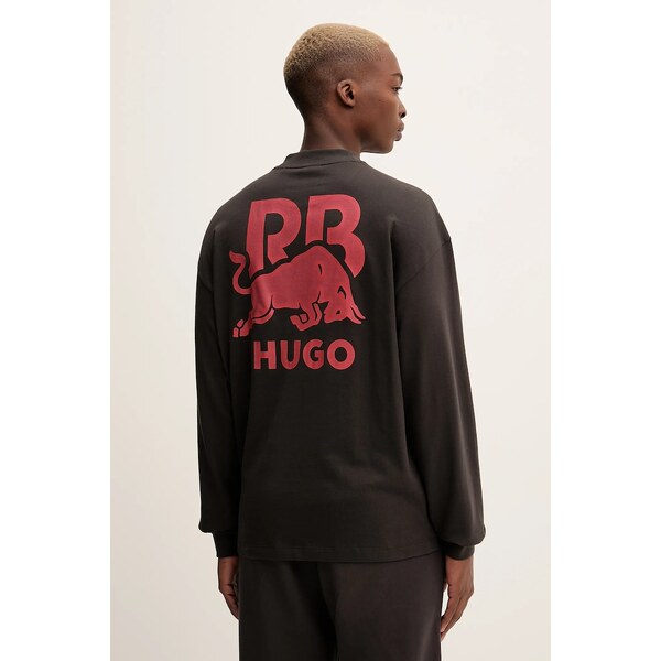 Bavlnené tričko s dlhým rukávom HUGO Doverlo_RB 65480615