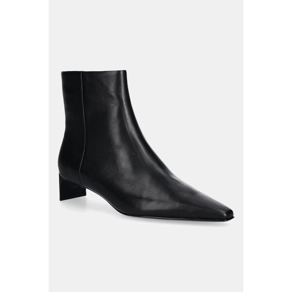 Kožené členkové topánky Calvin Klein SET BACK KITTEN HEEL ANKLE BOOT 65297083
