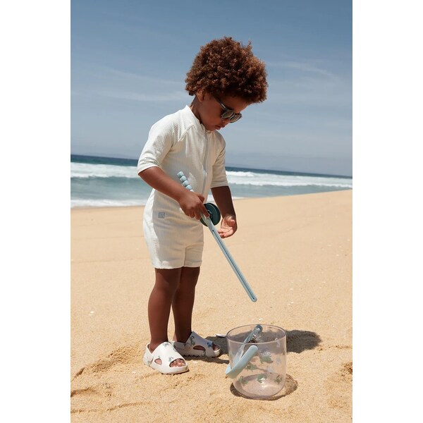 Detská plavky Liewood Max Seersucker Shortsleeve Swim Jumpsuit 64330117