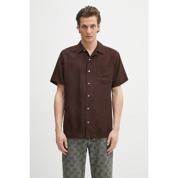 Košeľa s prímesou ľanu A.P.C. chemisette roy 63658949