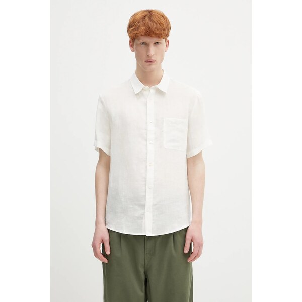 Ľanová košeľa A.P.C. chemisette bellini logo 63658947