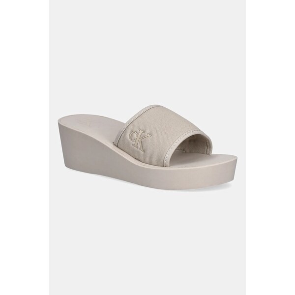 Šlapky Calvin Klein Jeans BEACH WEDGE SLIDE CANVAS 63455055