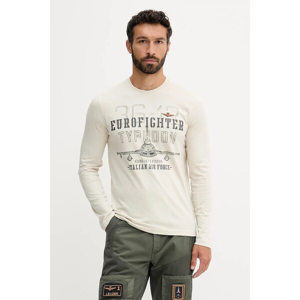 Bavlnené tričko s dlhým rukávom Aeronautica Militare 64915312