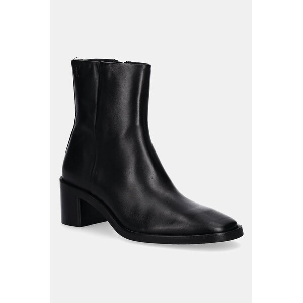 Kožené členkové topánky Calvin Klein BLOCK HEEL ZIP BOOT LTH 65708237