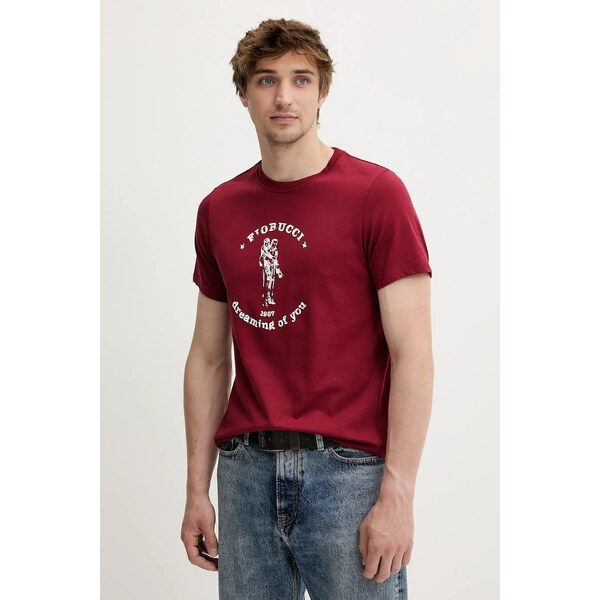 Bavlnené tričko Fiorucci Burgundy Dreaming of You Regular Fit T-Shirt 63608132