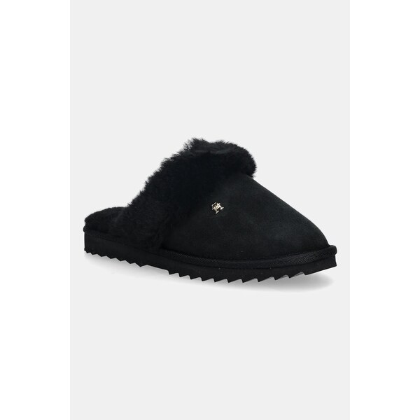 Kožené papuče Tommy Hilfiger TH SHEARLING HOUSE SHOE 66047443