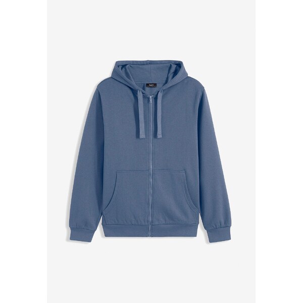 bonprix Mikina s kapucňou a zipsom, farba modrá 65296311