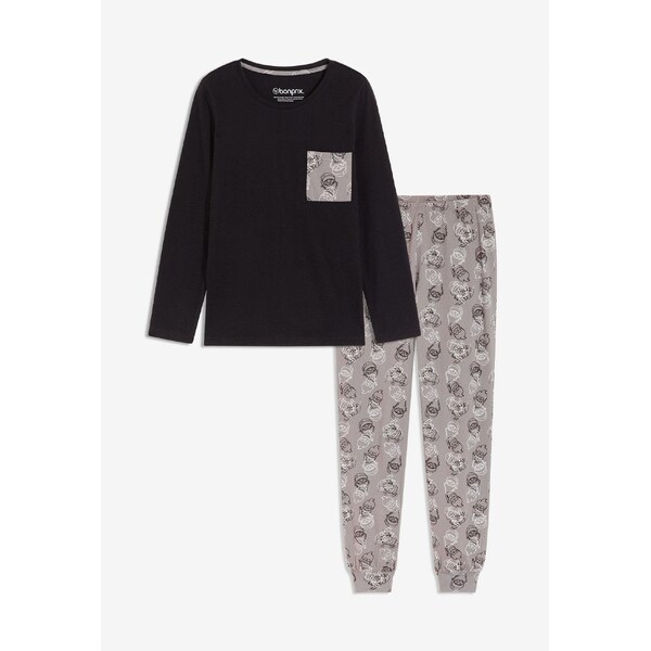 bonprix Pyžamo z čistej bavlny, farba čierna 66048098