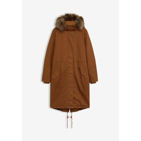 bonprix Dlhá vatovaná parka, farba hnedá 66048161