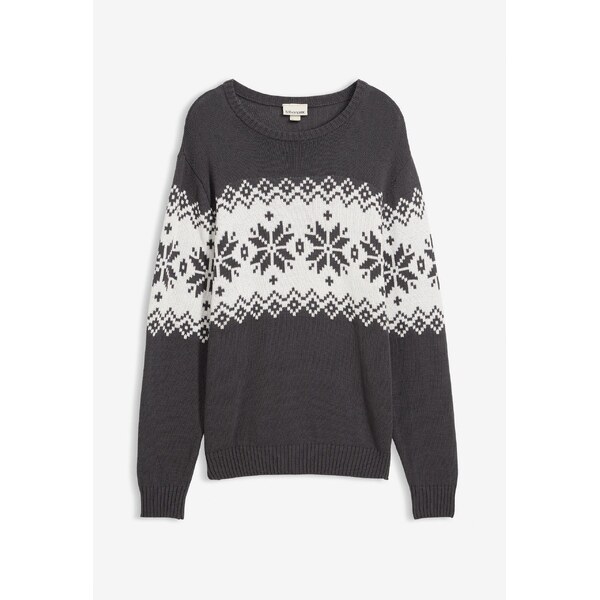 bonprix Nórsky pulóver z čistej bavlny, farba šedá 66048394