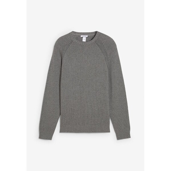 bonprix Pulóver, jemne pletený, z recyklovanej bavlny, farba šedá 66048417
