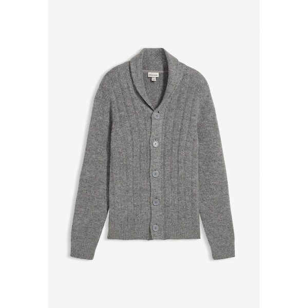 bonprix Pletený sveter s vrúbkovaným vzorom, farba šedá 66048501