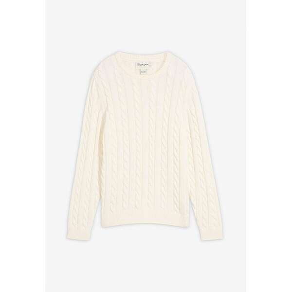 bonprix Hrubo pletený pulóver z čistej bio bavlny, farba biela 66048521