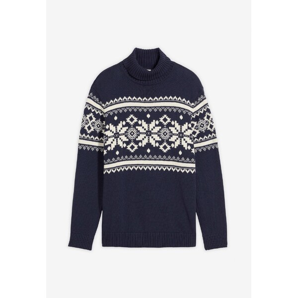 bonprix Nórsky pulóver z čistej bavlny, farba modrá 66048578