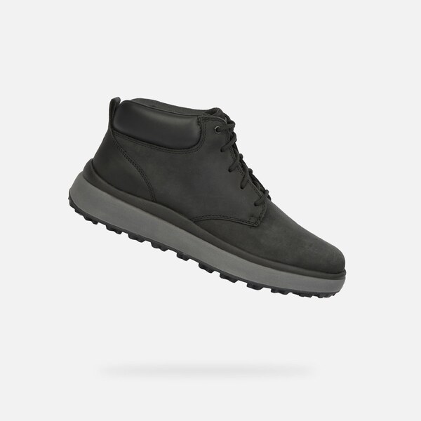 Čierne pánske členkové topánky Geox Granito + Grip 66049291