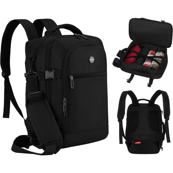 Čierny cestovný batoh z polyesteru – ideálny ako príručná batožina do 66049342