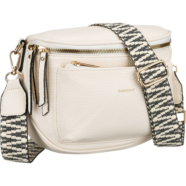 Dámska biela crossbody kabelka z ekologickej kože s nastaviteľným 66049344