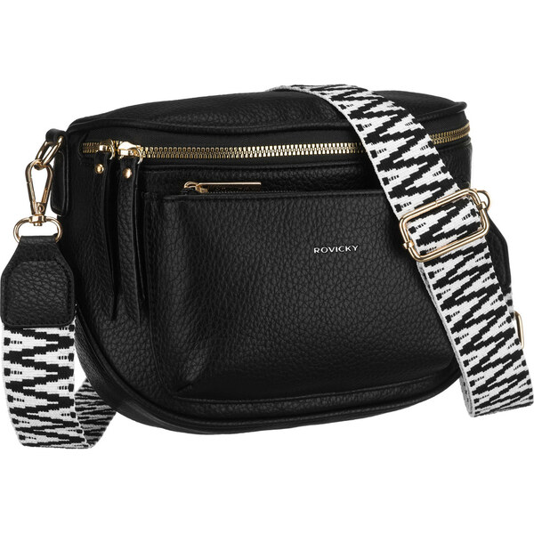 Dámska čierna crossbody kabelka z ekologickej kože s odnímateľným a 66049343