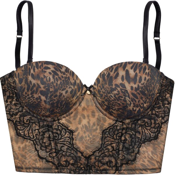 LASCANA Korzet hnedá / brokátová / čierna 66050380