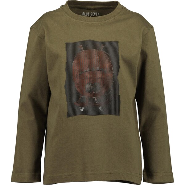 BLUE SEVEN Tričko olivová / karmínovo červená / čierna / biela 66050633