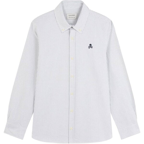Scalpers Košeľa svetlosivá / biela 66051400