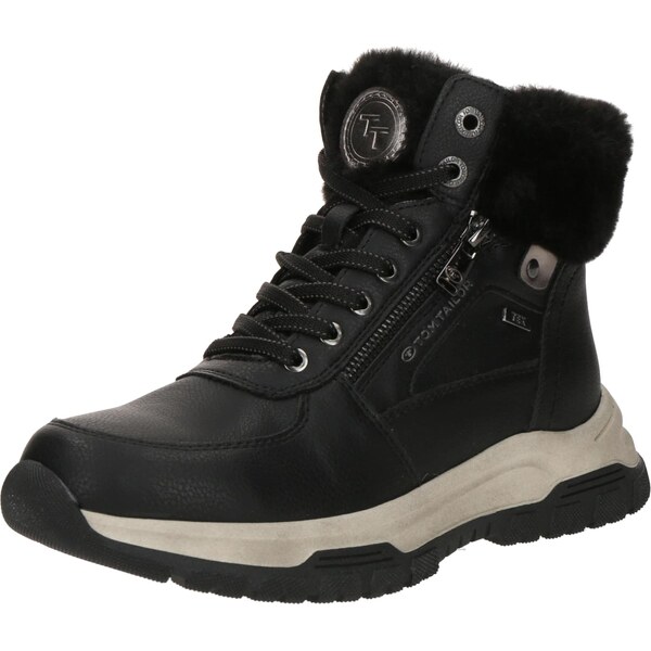 TOM TAILOR Šnurovacie členkové čižmy čierna 66052470