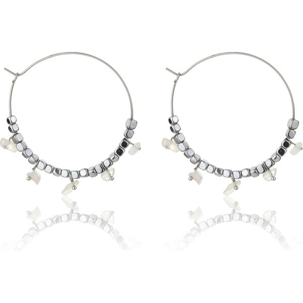 Emily Westwood Oceľové náušnice kruhy s ruženínom Eden EWE23040S 66578742