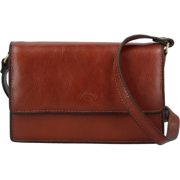 Dámska kožená crossbody kabelka hnedá - Katana Saire hnedá 66082776