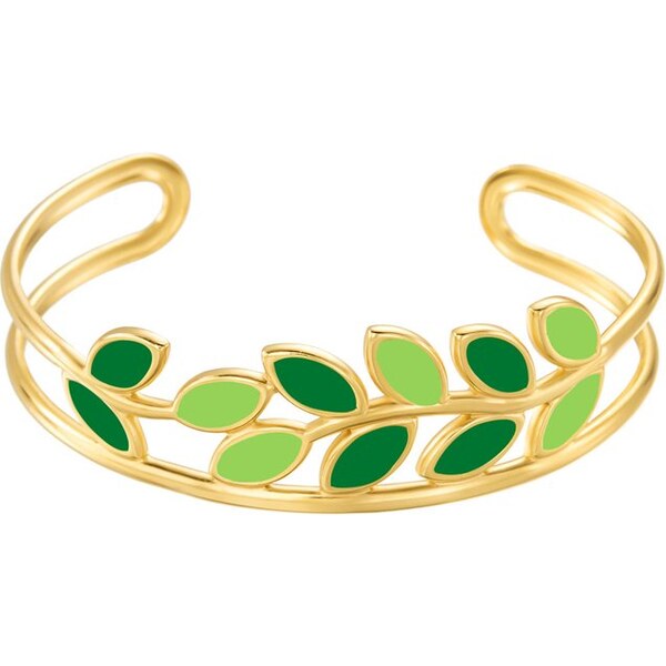 Impress Jewelry Dámsky oceľový náramok Nature Zelený šarm 66062503