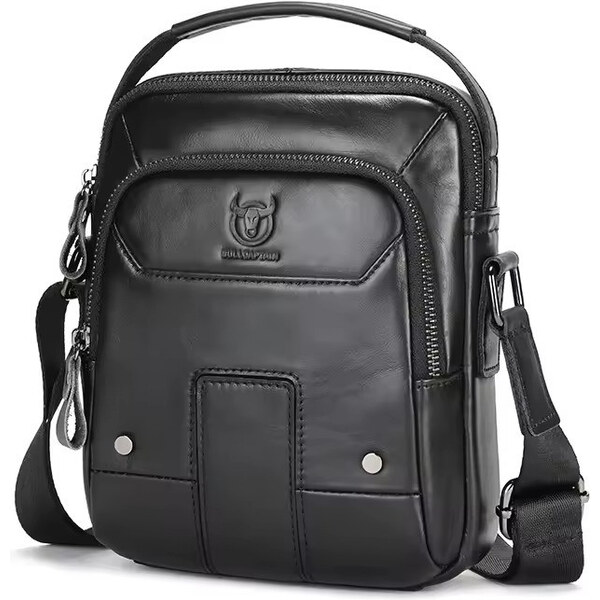 Bullcaptain kožená taška cez rameno Menard Čierna 66062518