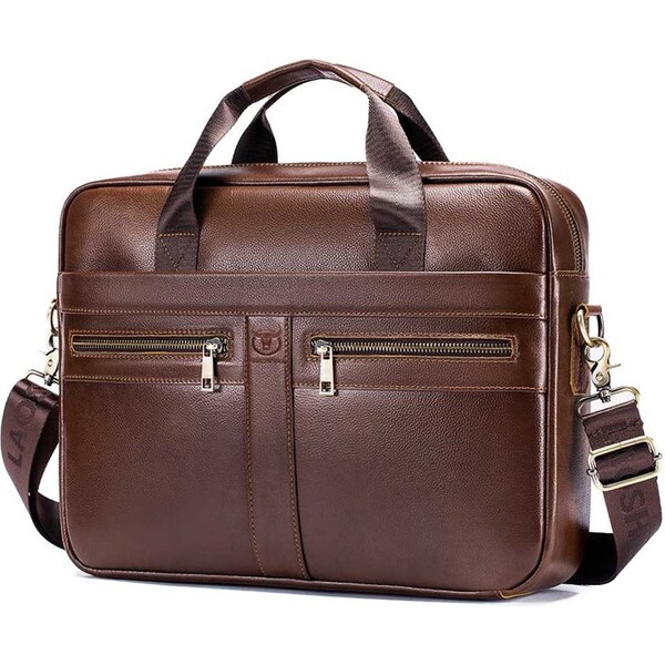 Bullcaptain pánska kožená taška Faolán Hnedá matná 11L 66062520