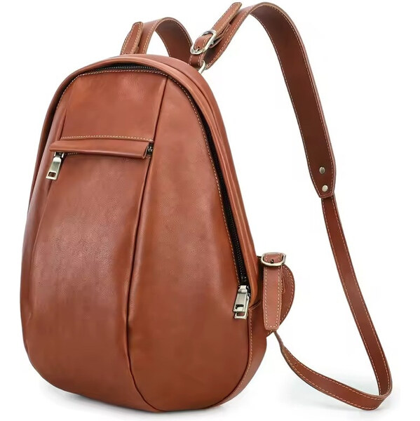 Contacts dámsky kožený batoh Lage Hnedý 16L 66062527