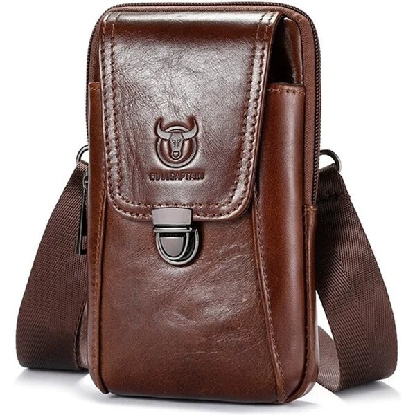 Bullcaptain kožená taška aj ľadvinka Sparre Hnedá 66062529