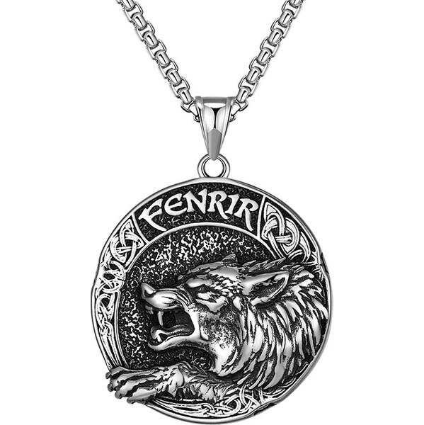 Impress Jewelry Obojstranný oceľový prívesok Fenrir & Vegvísir 66062655