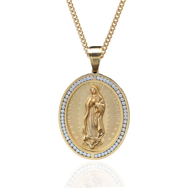 Impress Jewelry Prívesok z chirurgickej ocele Panna Mária s kryštálmi 66062663