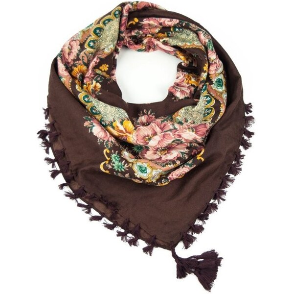 ArtOfPolo Ľudový Folk šál 100cm Hnedá 66062680