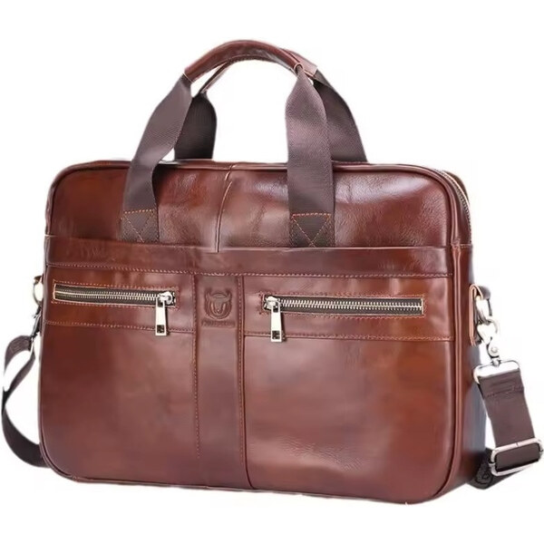 Bullcaptain pánska kožená taška Faolán Hnedá s odleskami 11L 66062685